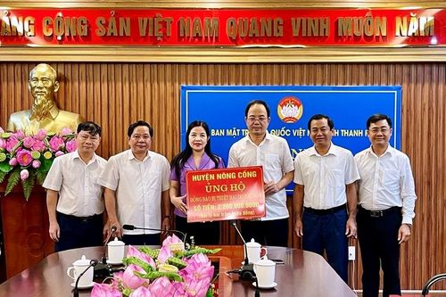 Huyện Nông Cống trao 2,2 tỷ đồng ủng hộ đồng bào phía Bắc bị thiệt hại do bão số 3