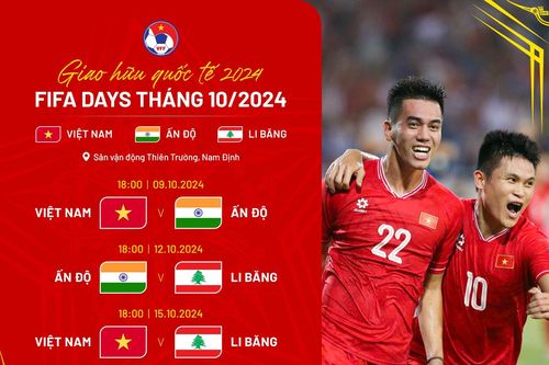Đội tuyển Việt Nam sẽ có hai trận đấu giao hữu quốc tế chất lượng vào tháng 10/2024