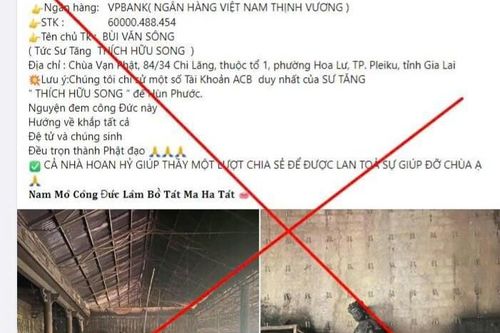 Mạo danh chùa Vạn Phật (Gia Lai) kêu gọi quyên góp sau trận hỏa hoạn