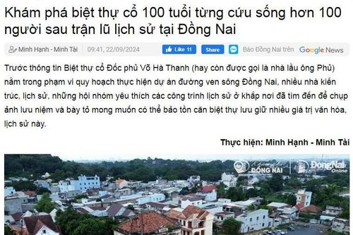 Video clip về biệt thự cổ 100 tuổi tại Đồng Nai thu hút bạn đọc