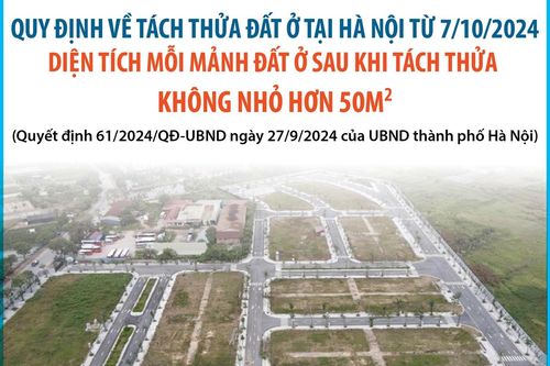 Hà Nội: Diện tích mỗi mảnh đất ở sau khi tách thửa không nhỏ hơn 50 m2