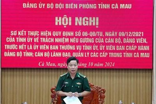 Biên phòng Cà Mau tiếp tục đẩy mạnh thực hiện Quy định số 06 của Tỉnh ủy