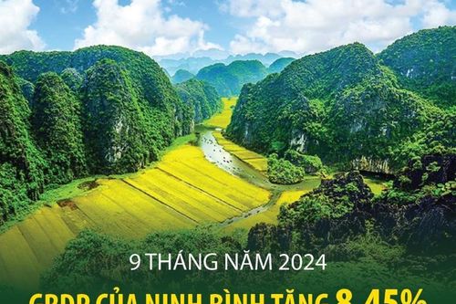 Chín tháng năm 2024, GRDP của Ninh Bình tăng 8,45%
