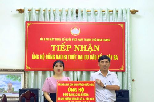 UBMTTQ Việt Nam TP. Nha Trang: Tiếp nhận ủng hộ đồng bào miền Bắc thiệt hại do bão số tiền trên 315 triệu đồng