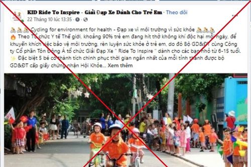 Giả mạo Bộ GD-ĐT kêu gọi tham dự giải đua xe cho trẻ em