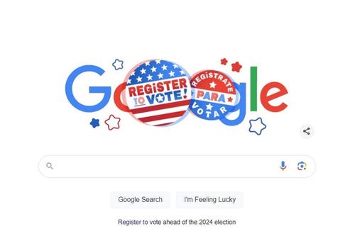 Google Mỹ đổi logo tìm kiếm đón ngày bầu cử Tổng thống 2024