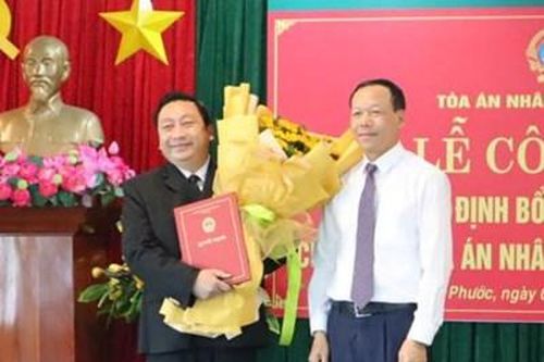 Bổ nhiệm Chánh án TAND tỉnh Bình Phước