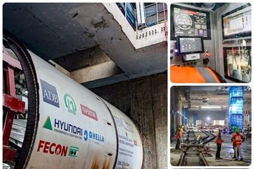 Cận cảnh robot TBM khoan hầm của dự án metro Nhổn-ga Hà Nội