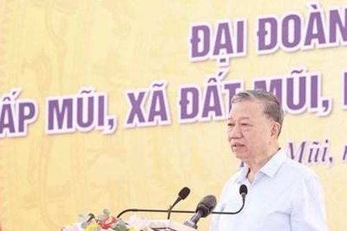 Tổng Bí thư Tô Lâm dự Ngày hội Đại đoàn kết toàn dân tộc tại ấp Mũi, xã Đất Mũi (Cà Mau)