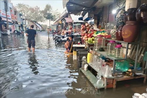 Bì bõm triều cường ở chợ Thủ, Bình Dương