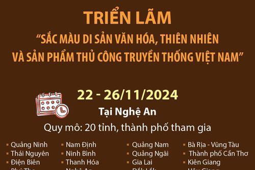 Triển lãm 'Sắc màu di sản văn hóa, thiên nhiên và sản phẩm thủ công truyền thống Việt Nam'