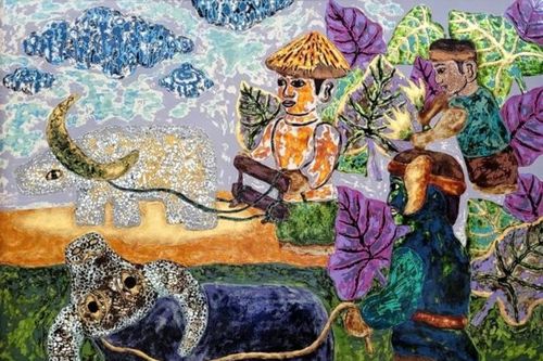 Cuộc 'chơi' với sơn mài truyền thống trong triển lãm 'Mạch ngầm'