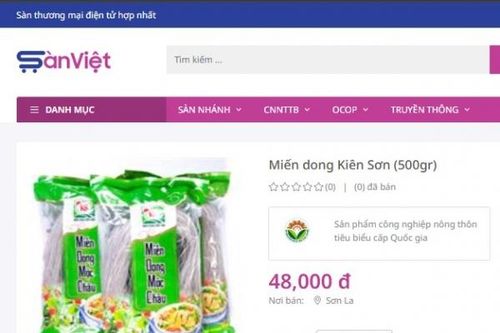 Giá trị miến dong Kiên Sơn tăng cao nhờ kinh doanh trên Sàn Việt