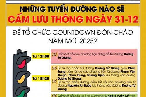 Những tuyến đường nào sẽ cấm lưu thông ngày 31-12 để tổ chức countdown đón chào năm mới 2025?