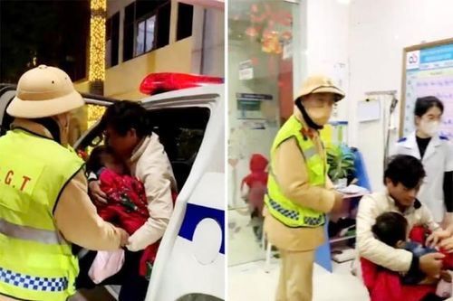 CSGT kịp thời đưa cháu bé co giật, tím tái đi bệnh viện cấp cứu