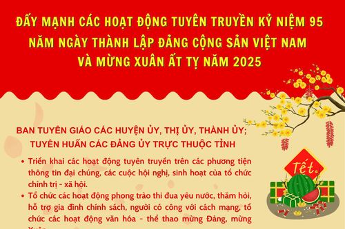 Đẩy mạnh tuyên truyền kỷ niệm 95 năm Ngày thành lập Đảng và mừng Xuân Ất Tỵ 2025