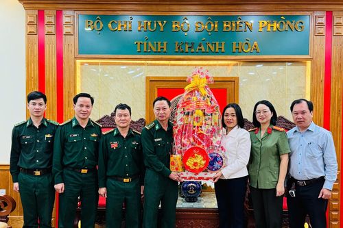 Chủ tịch UBMTTQ Việt Nam tỉnh Trần Thu Mai thăm, chúc Tết một số đơn vị quân đội, công an