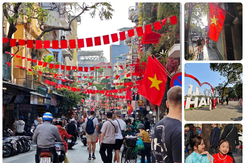 Nắng lên rực rỡ, người dân Thủ đô dạo phố du xuân