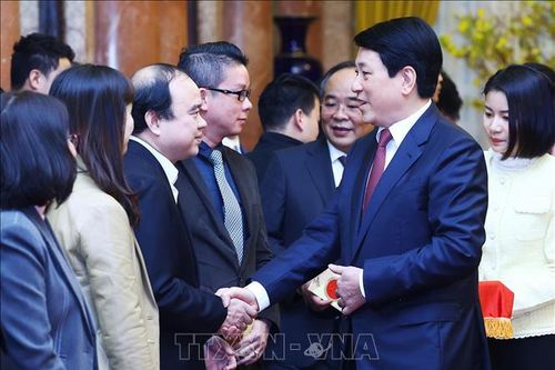 Chủ tịch nước Lương Cường gặp mặt cán bộ, nhân viên Văn phòng Chủ tịch nước đầu Xuân Ất Tỵ