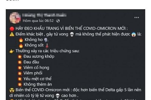 Cảnh báo tin giả về biến thể Covid - Omicron