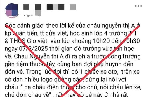 Bác thông tin học sinh lớp 4 ở Quảng Trị suýt bị bắt cóc khi tan học