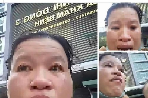 Công an làm việc với người phụ nữ cầu cứu trước cổng Bệnh viện Nhi Đồng 2