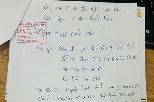 Cảm ơn Cảnh sát 113 giúp đỡ lúc gặp nạn