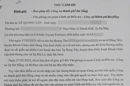 Công an TP Đà Nẵng truy vết xuyên tỉnh, thu hồi ô-tô bị chiếm đoạt