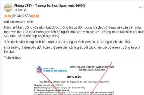 Cảnh báo tình trạng giả mạo văn bản của Trường Đại học Ngoại ngữ Đà Nẵng với ý đồ xấu