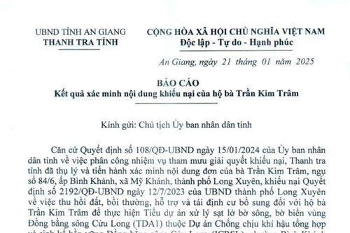 Giải quyết khiếu nại của hộ bà Trần Kim Trâm