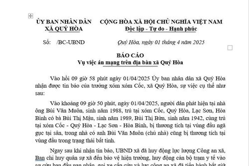 Anh chồng dùng gậy sắt đánh em dâu tử vong ở Hòa Bình