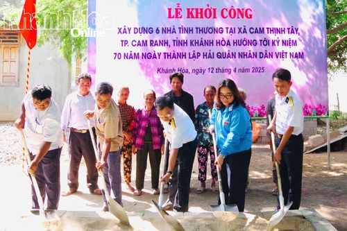Lữ đoàn 957 khởi công xây dựng 6 nhà tình thương tại xã Cam Thịnh Tây