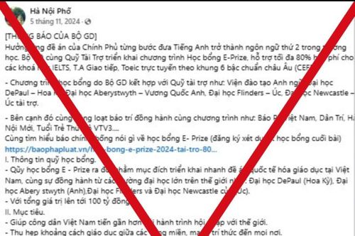 Cảnh báo giả mạo Bộ GD-ĐT triển khai quỹ học bổng tiếng Anh hỗ trợ 80% học phí