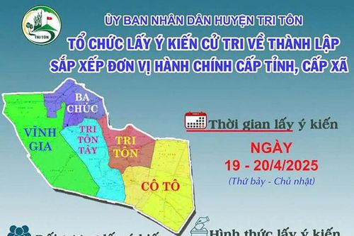 Huyện Tri Tôn lấy ý kiến cử tri về việc sắp xếp đơn vị hành chính cấp xã