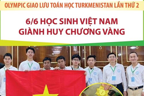6/6 học sinh Việt Nam giành HCV Olympic Giao lưu Toán học Turkmenistan