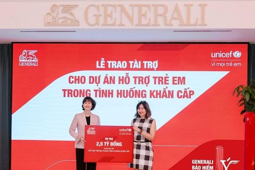 Generali tài trợ 2,5 tỷ đồng cho dự án bảo vệ trẻ em trong tình huống khẩn cấp