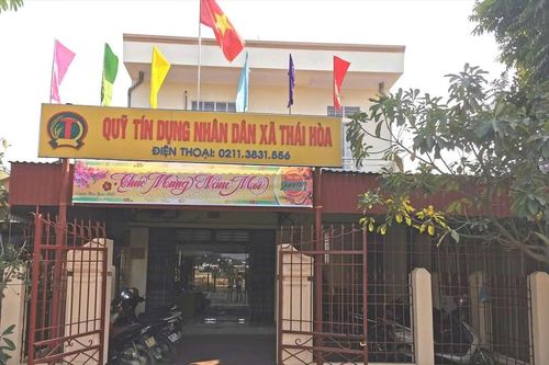 Thông báo về việc công bố các nội dung thay đổi của Quỹ tín dụng nhân dân xã Thái Hòa