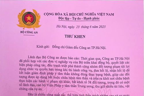 Bí thư Thành ủy Hà Nội, lãnh đạo Bộ Công an và Bộ Tài chính gửi Thư khen Công an thành phố khám phá nhiều chuyên án lớn