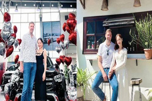 Diễn viên Lan Phương và chồng tây cao 2m thông báo tin vui