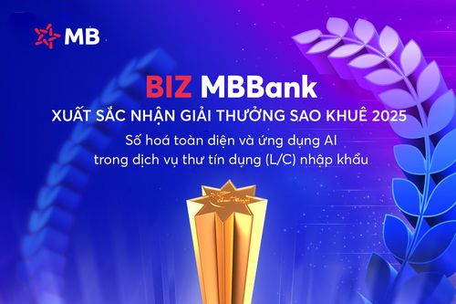 Giải pháp L/C online của BIZ MBBank được vinh danh tại Giải thưởng Sao Khuê 2025