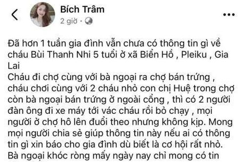 Cơ quan Công an xác định thông tin bé gái 5 tuổi ở Biển Hồ bị bắt cóc có dấu hiệu dàn dựng và lừa đảo