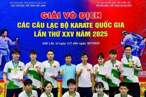 Đoàn Karate Điện Biên đạt thành tích cao tại Giải vô địch các CLB Karate quốc gia năm 2025