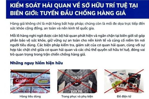 Hải quan triển khai Chiến dịch tuyên truyền nâng cao nhận thức về sở hữu trí tuệ