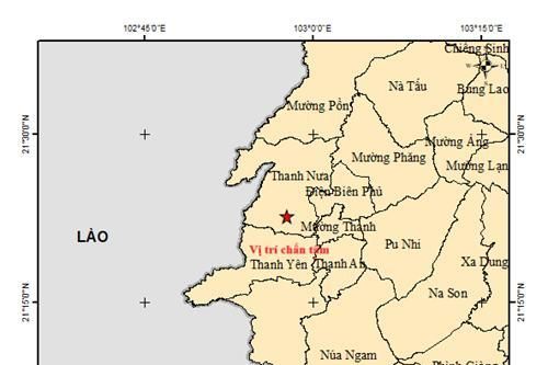 Động đất mạnh 3 độ tại xã Thanh Nưa, tỉnh Điện Biên