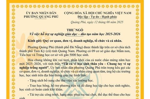 Không nhận hoa lễ khai giảng, một phường ở Đà Nẵng kêu gọi tiếp sức học sinh nghèo