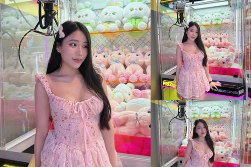 'Phú bà' Yogurt Ng gây 'sốt' với loạt ảnh bên máy gắp gấu