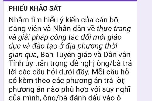 An Giang: Tham gia khảo sát ý kiến về đổi mới giáo dục và đào tạo