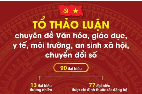 [Infographic] Tổ Thảo luận số 3 về chuyên đề Văn hóa, giáo dục, y tế, môi trường, an sinh xã hội, chuyển đổi số
