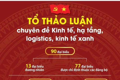 [Infographic] Tổ Thảo luận số 2 về chuyên đề Kinh tế, hạ tầng, logistics, kinh tế xanh