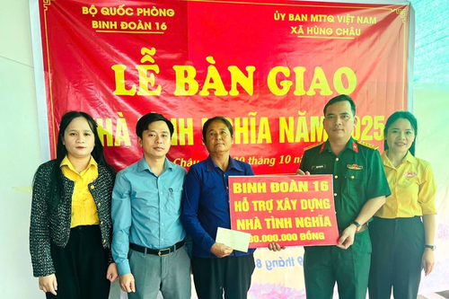 Binh đoàn 16 hỗ trợ xây nhà tình nghĩa cho gia đình có hoàn cảnh khó khăn tại Nghệ An